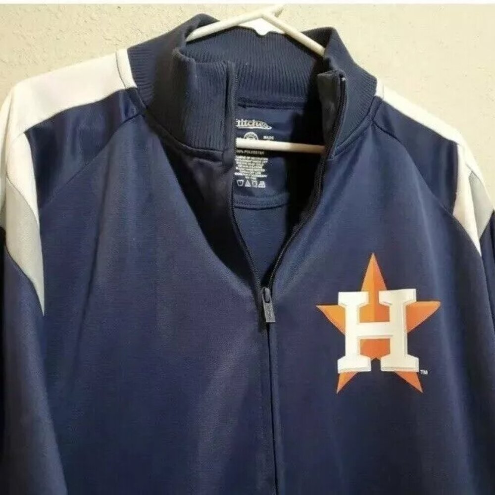 STITCHES Houston Astros Baseball MLB Full Zip-Up Polyester Jacket Size Medium!